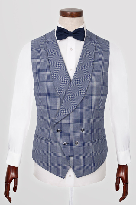 Kamizelka Niebieska w Kratę