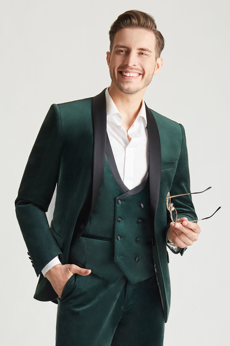 Zestaw Ślubny z Zielonego Aksamitu