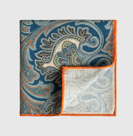 Poszetka Granatowo Pomarańczowa