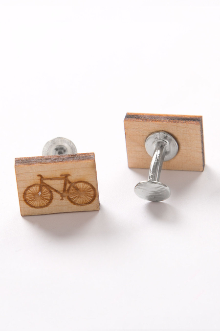 Spinki Drewniane Rower