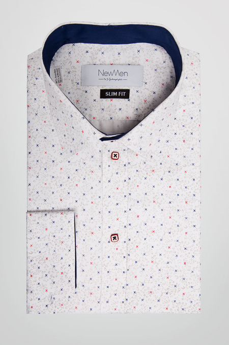 Koszula Biała we Wzór