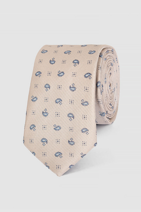 Krawat Beżowy w Wzór