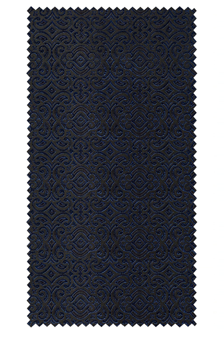 Granatowy Żakard we Wzór