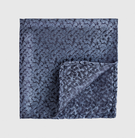 Elegancka Poszetka Granatowa we Wzór