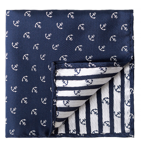 Poszetka Granatowa w Białe Kotwice