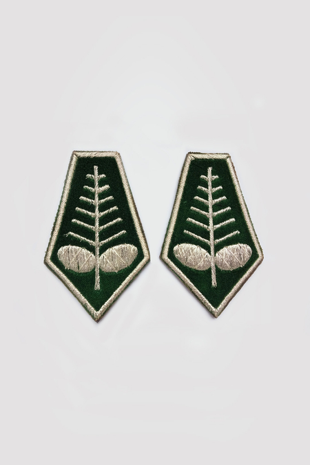 Dystynkcje Patki Myśliwskie Srebrne z Szyszką