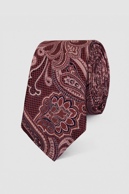 Krawat Bordowy w Wzór