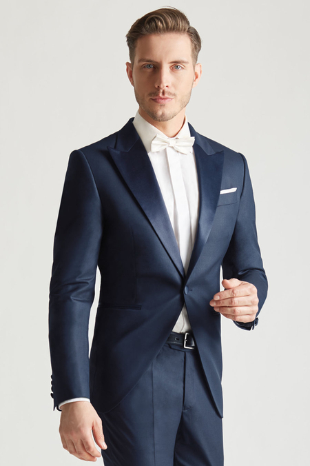 Garnitur Ślubny Granatowy Wełniany