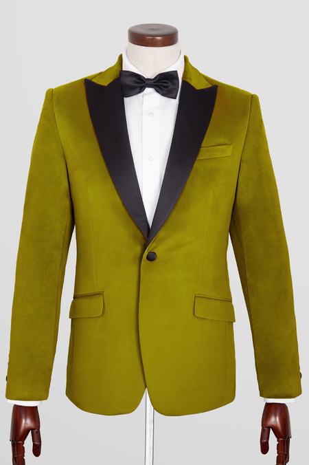 Marynarka Smokingowa z Zielonego Aksamitu
