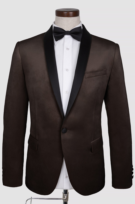 Brązowy Zestaw Garniturowy z Aksamitu