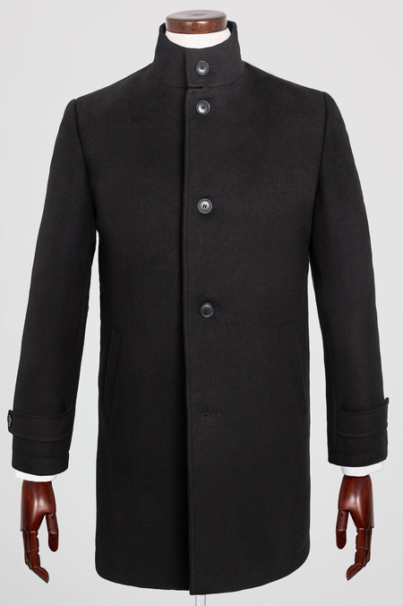 Czarny Płaszcz z Wełny
