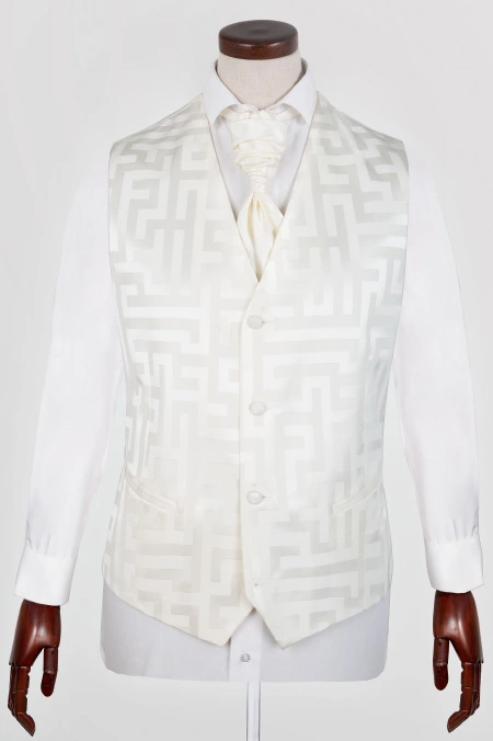 Zestaw Męski Kamizelka Écru z Fularem