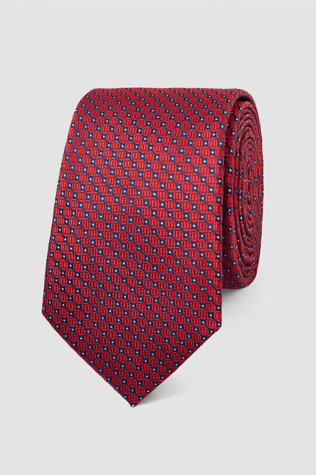 Krawat Bordowy we Wzór