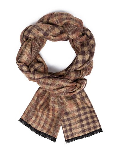 Szal Beżowy w Kratę