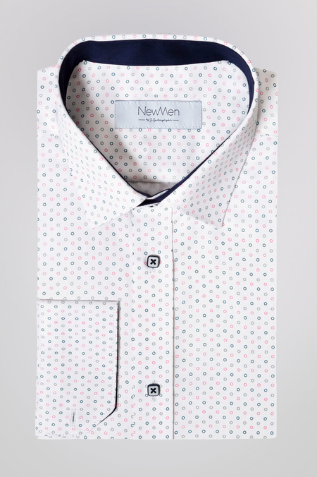 Koszula Biała w Kolorowe Kropki