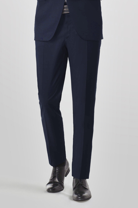 Spodnie Gładkie Granatowe