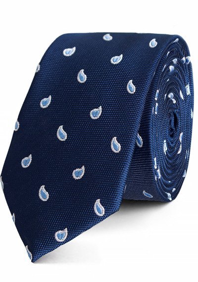 Krawat Granatowy w Niebieskie Łezki