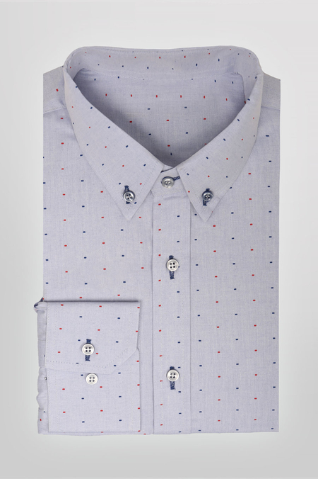 Niebieska Koszula w Kolorowe Kropki