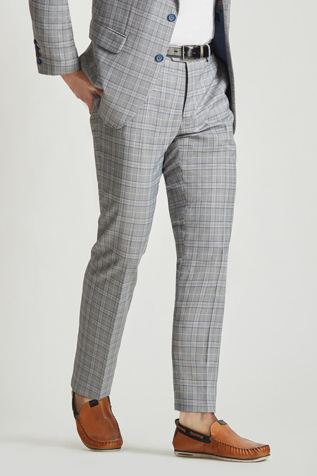 Spodnie Szare w Kratę