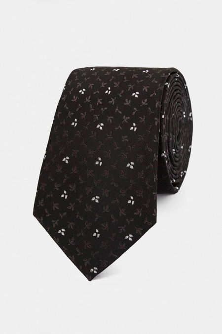 Krawat Czarny We Wzór