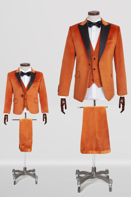 Garnitur Tata i Syn Pomarańczowy