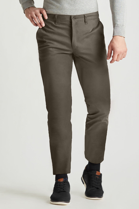 Ciemnobeżowe Chinosy Męskie