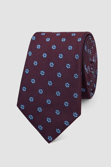 Krawat Bordowy we Wzór