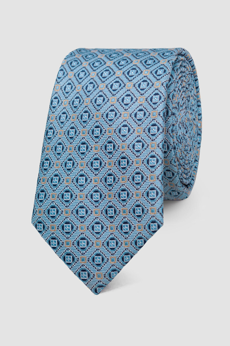 Krawat Niebieski we Wzór