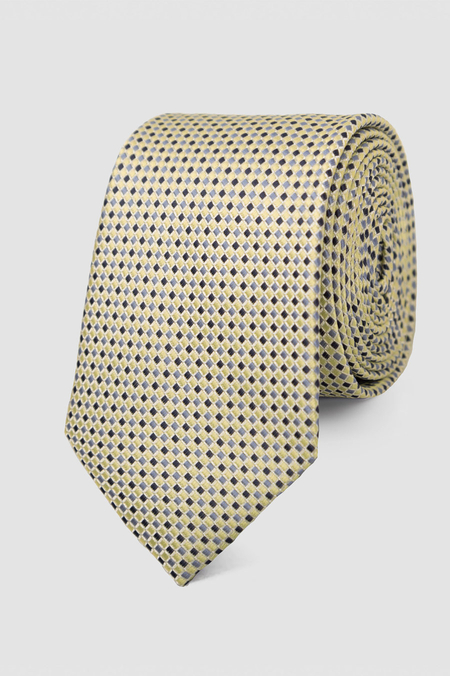 Żółty Krawat w Drobny Wzór