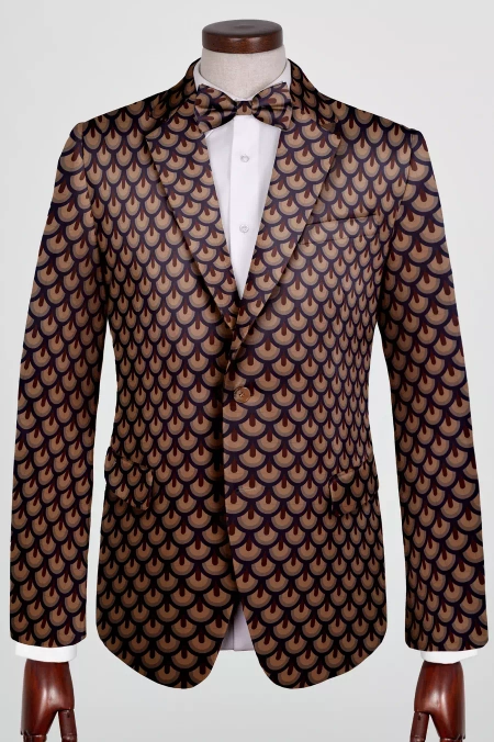 Marynarka we Wzór Pawich Oczek