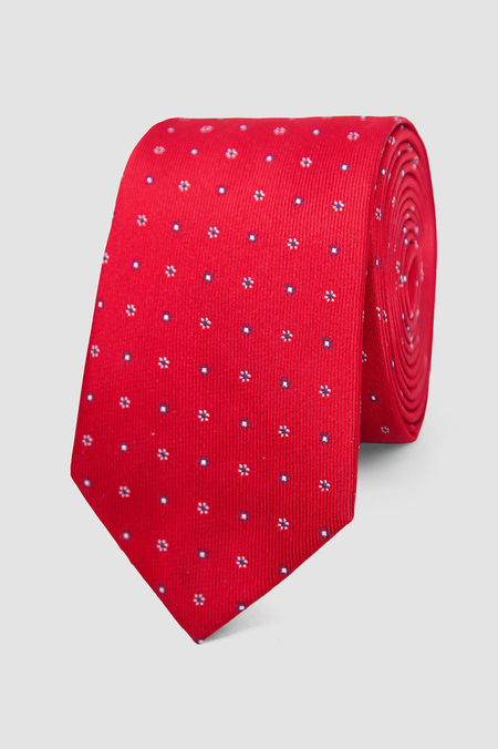 Krawat Czerwony we Wzór