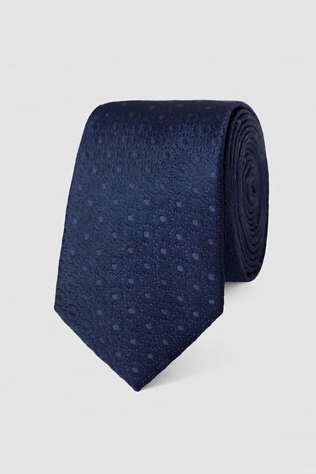 Krawat Granatowy w Kropki