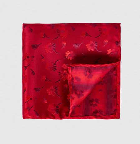 Bordowa Poszetka w Kwiaty