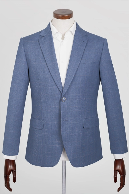 Marynarka Męska Niebieska w Kratę