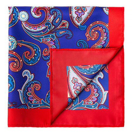 Czerwono-Niebieska Poszetka we Wzór