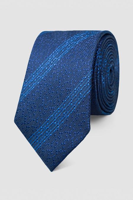 Krawat Granatowy w Pasy