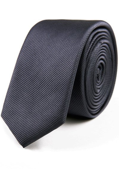 Krawat  Grafitowy w Prążek