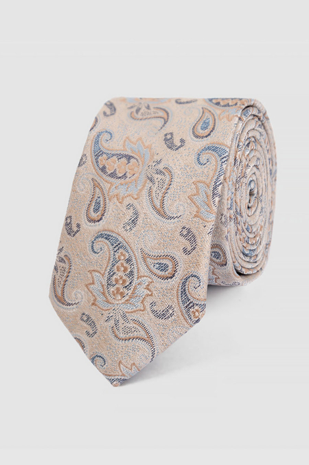 Krawat Beżowy w Wzór