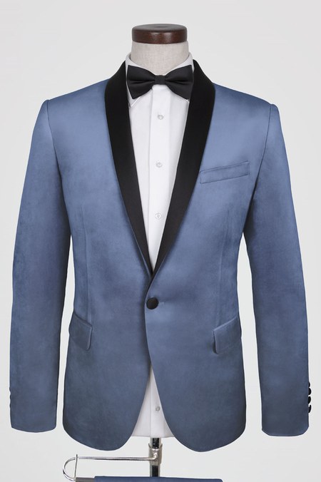 Garnitur Ślubny z Niebieskiego Aksamitu