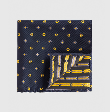 Poszetka Granatowa w Kwiaty