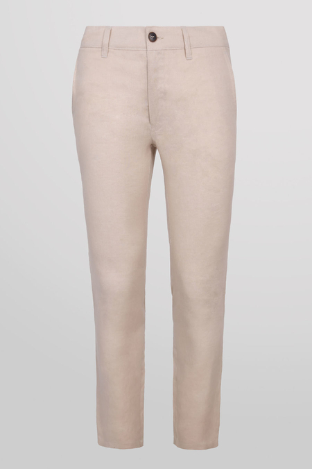 Lniane Spodnie Beżowe