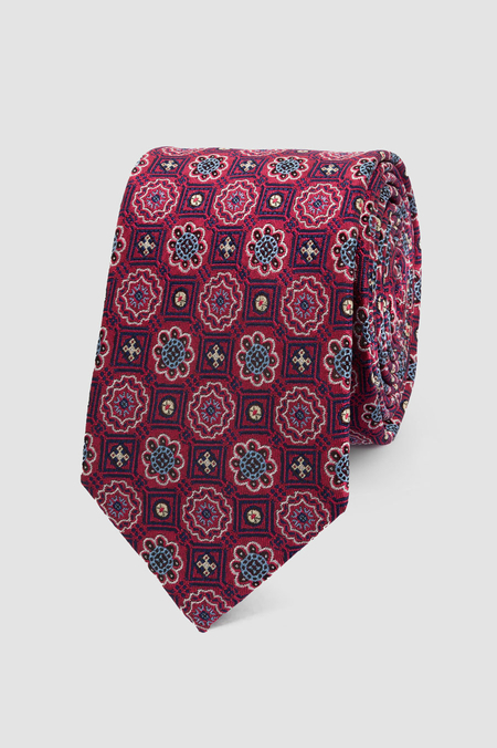 Krawat Bordowy We Wzór