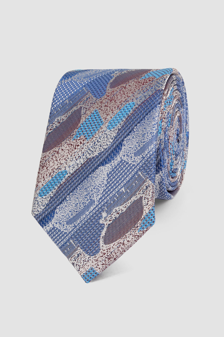 Krawat Niebieski We Wzór