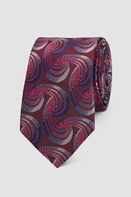Krawat Bordowy We Wzór