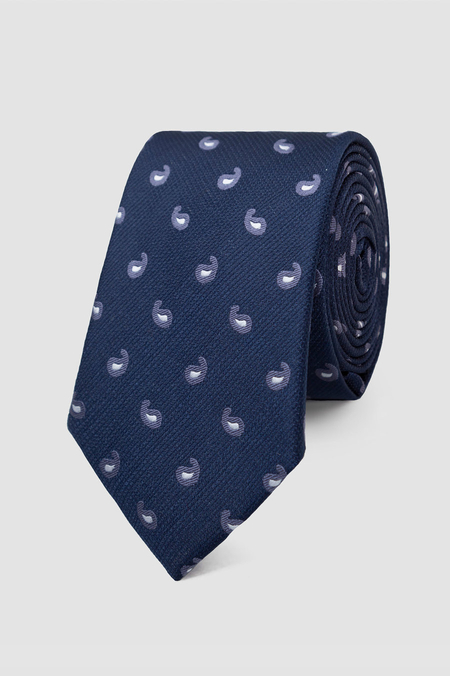 Krawat Granatowy w Jasne Łezki