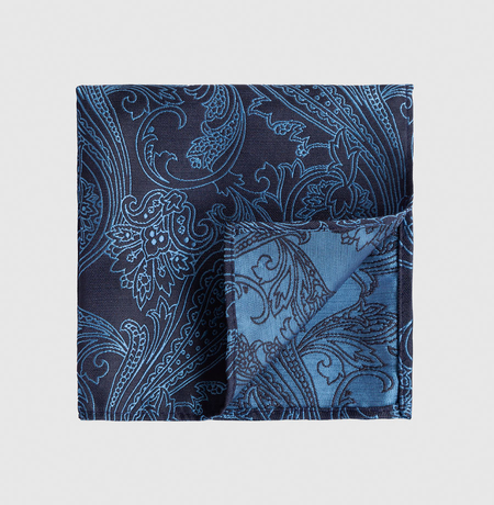 Męska Granatowa Poszetka we Wzór