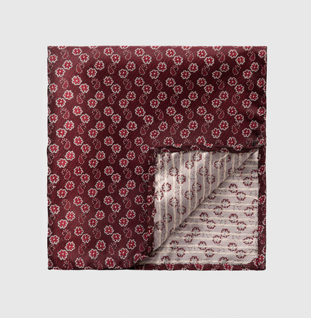 Poszetka Bordowa w Wzór