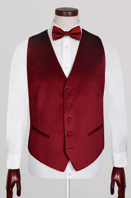 Kamizelka z Bordowego Aksamitu