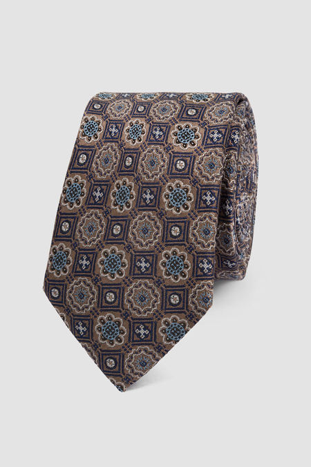 Krawat Brązowy We Wzór