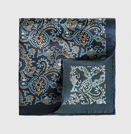 Męska Poszetka w Niebieski Wzór